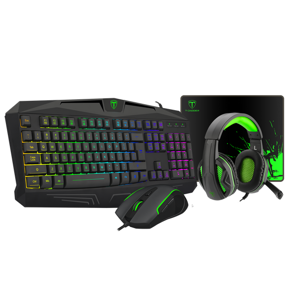 T-DAGGER T-TGS003 Mouse/ Keyboard/Mousepad/Headset 4 IN 1 Gaming Combo Set