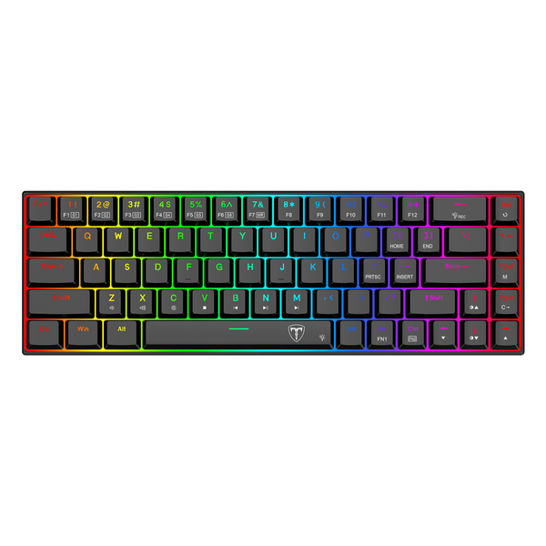 T-DAGGER KIVA T-TGK322RGB-RD 68 Key Mechanical Keyboard Optimized Layout RGB Backlighting with Macro Function and Arrow Keys