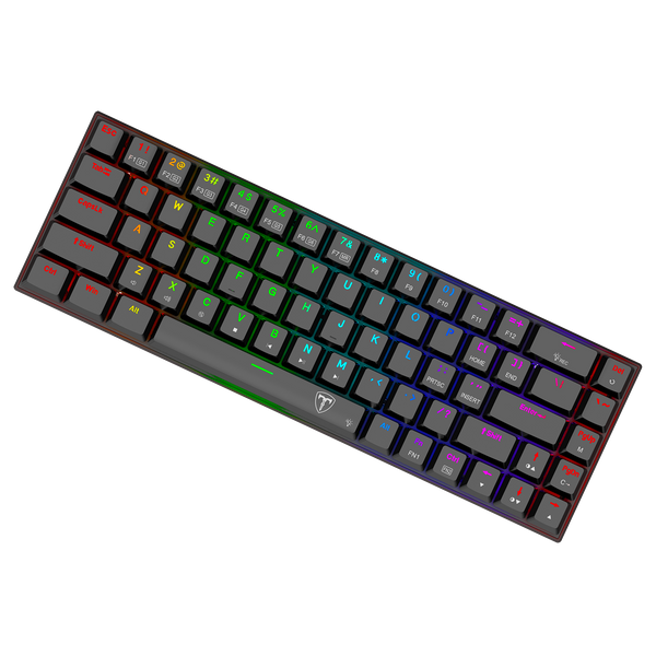 T-DAGGER KIVA T-TGK322RGB-RD 68 Key Mechanical Keyboard Optimized Layout RGB Backlighting with Macro Function and Arrow Keys