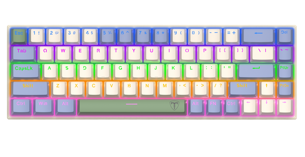 T-DAGGER VIATOR T-TGK325 60% Wired Rainbow Mechanical Gaming Keyboard