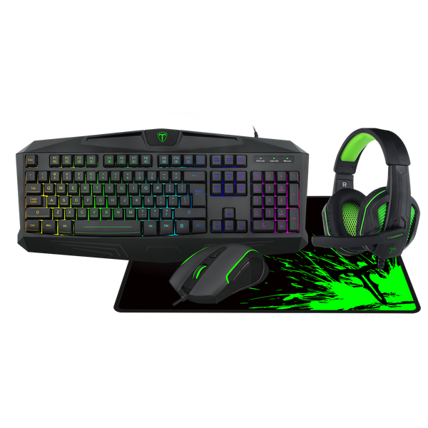 T-DAGGER T-TGS003 Mouse/ Keyboard/Mousepad/Headset 4 IN 1 Gaming Combo Set
