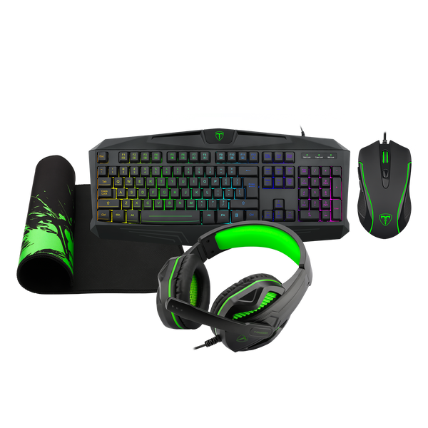 T-DAGGER T-TGS003 Mouse/ Keyboard/Mousepad/Headset 4 IN 1 Gaming Combo Set
